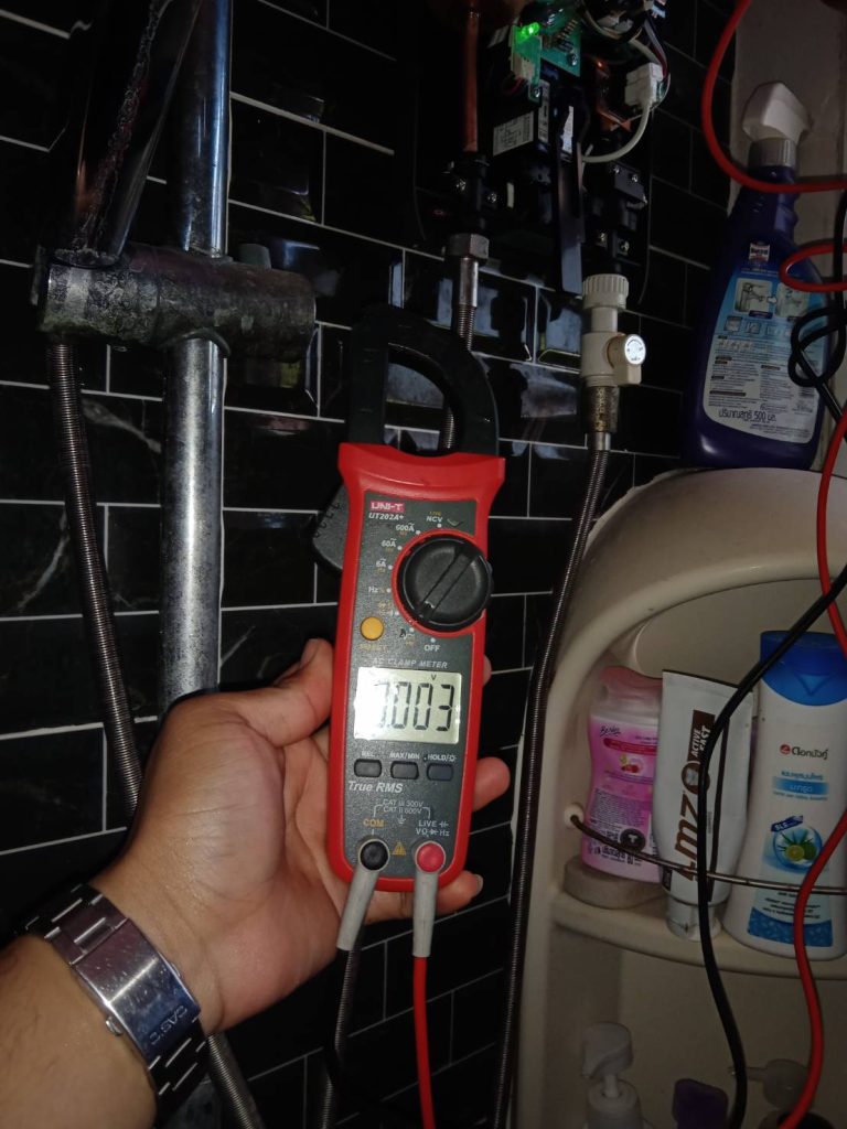 วัดไฟเครื่องทำน้ำอุ่น