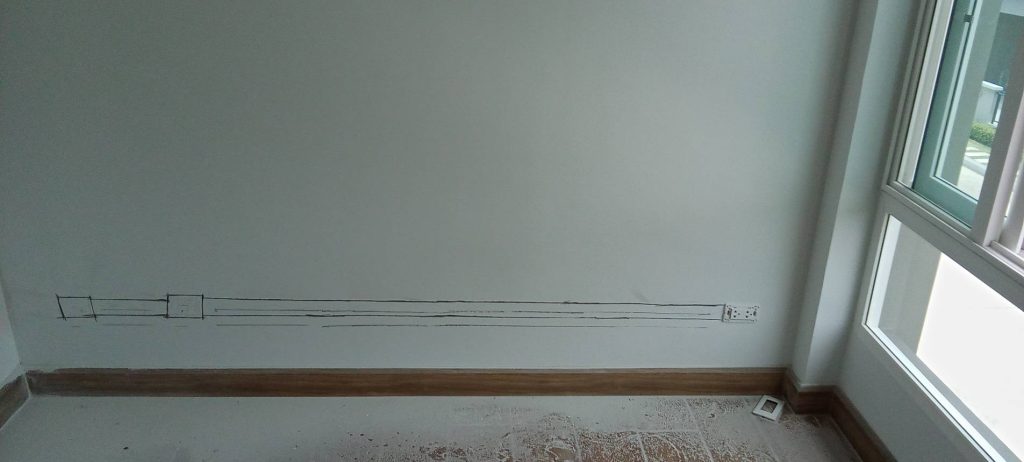 กรีดปูนฝังสายไฟ