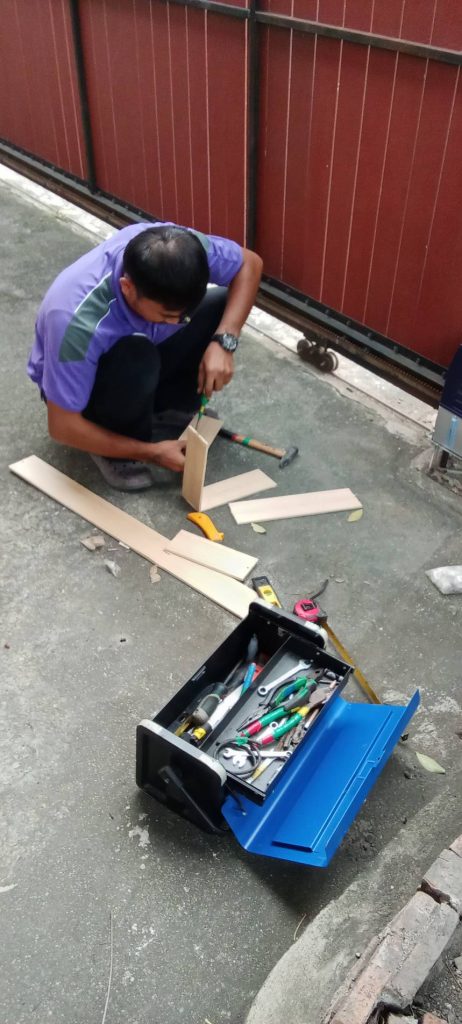 เตรียมก่อฐานมอเตอร์ประตูรีโมท