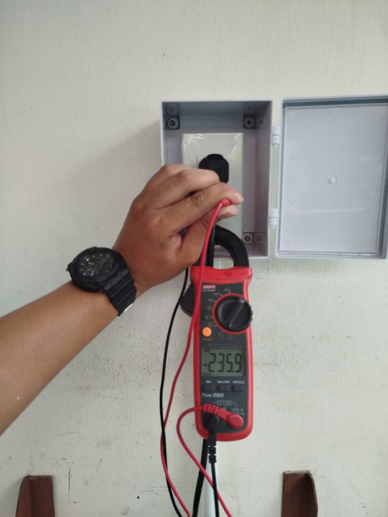 วัดไฟปลั๊กปั๊มน้ำ