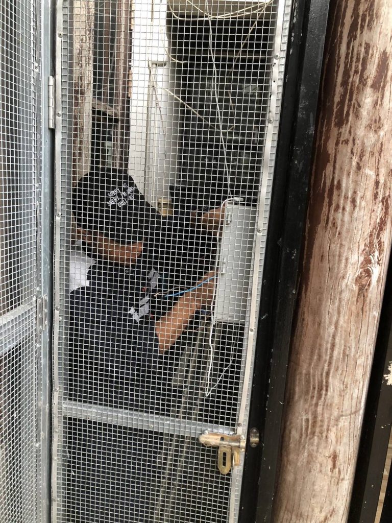 ช่างทำการซ่อมปลั๊กไฟ