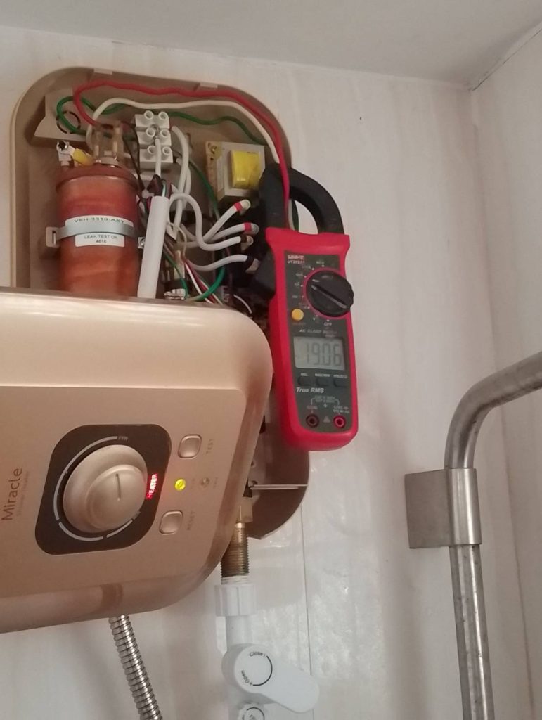 วัดกระแสเครื่องทำน้ำอุ่น