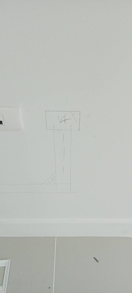 เตรียมกรีดปูนฝังสายไฟ