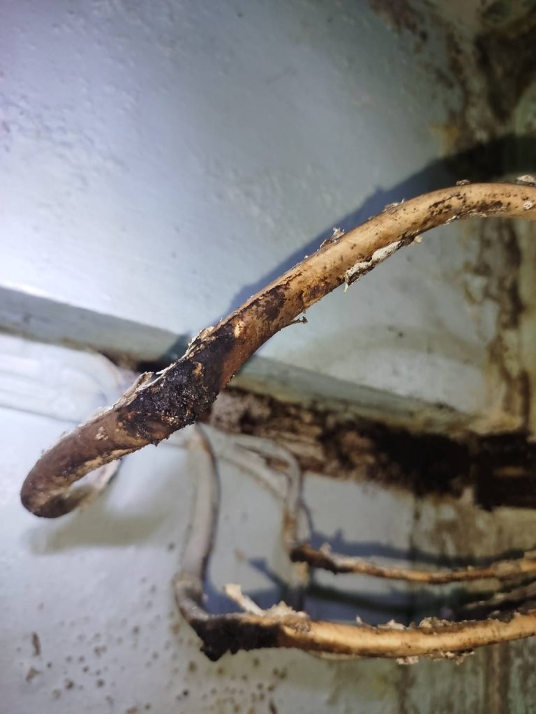 สายไฟเก่าชำรุดเสี่ยงช็อต