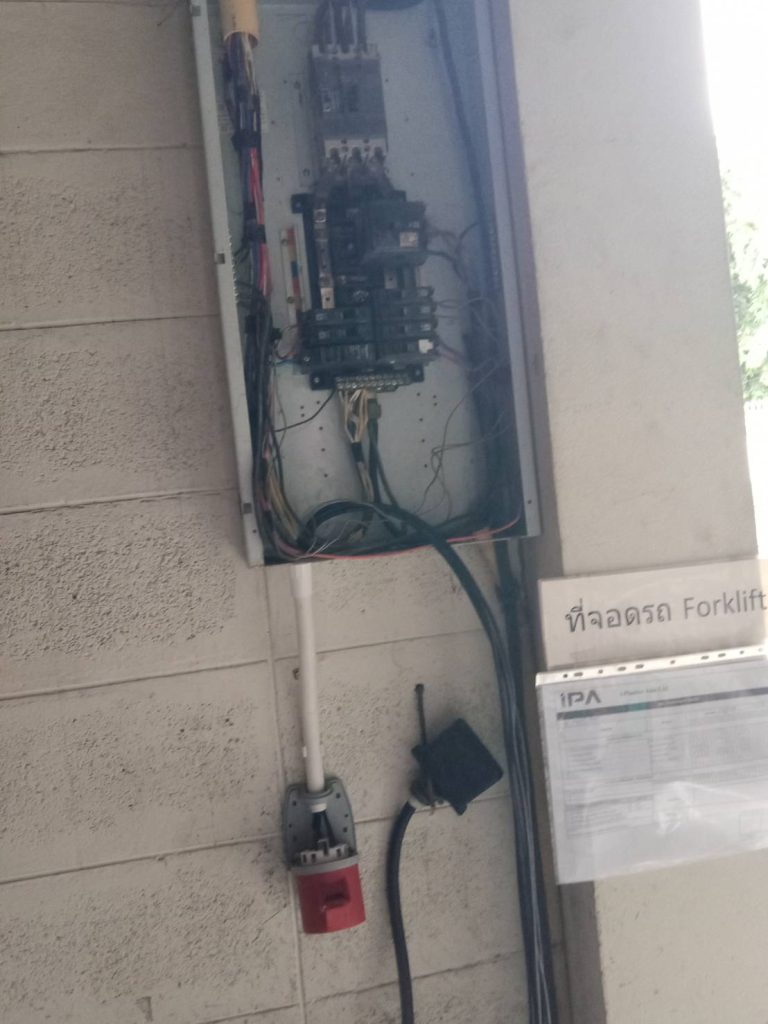 electrical breaker paneland an industrial power socket