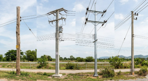 
เสาไม้ เสาปูน เสาเหล็ก